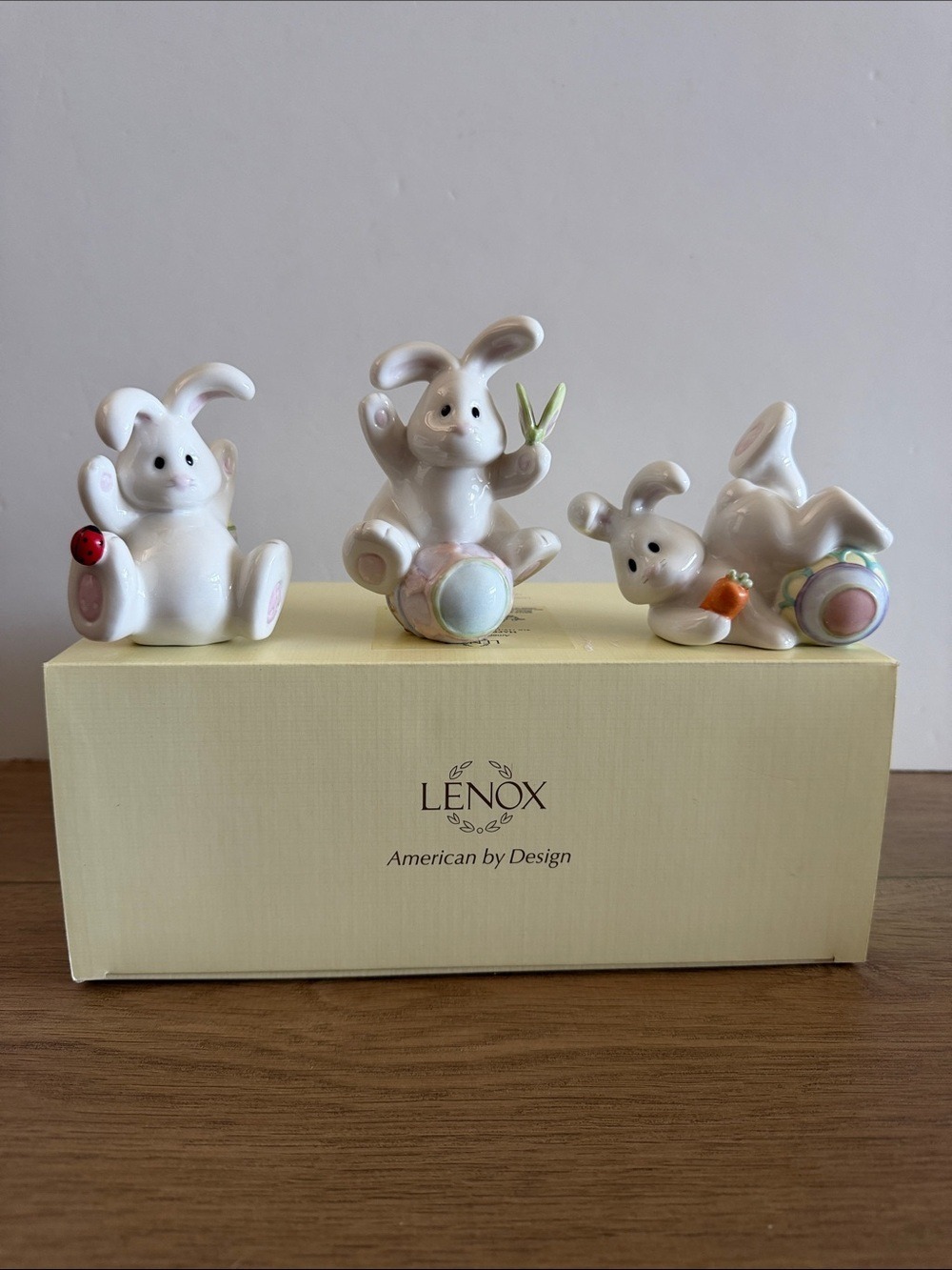 Lenox Happy Bunny Trio 841620 Porcelain Figurines with Original Box RARE